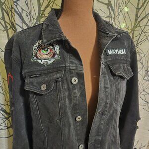 ONE OF A KIND - Black denim custom "tour jacket" The Elected Officials punk band